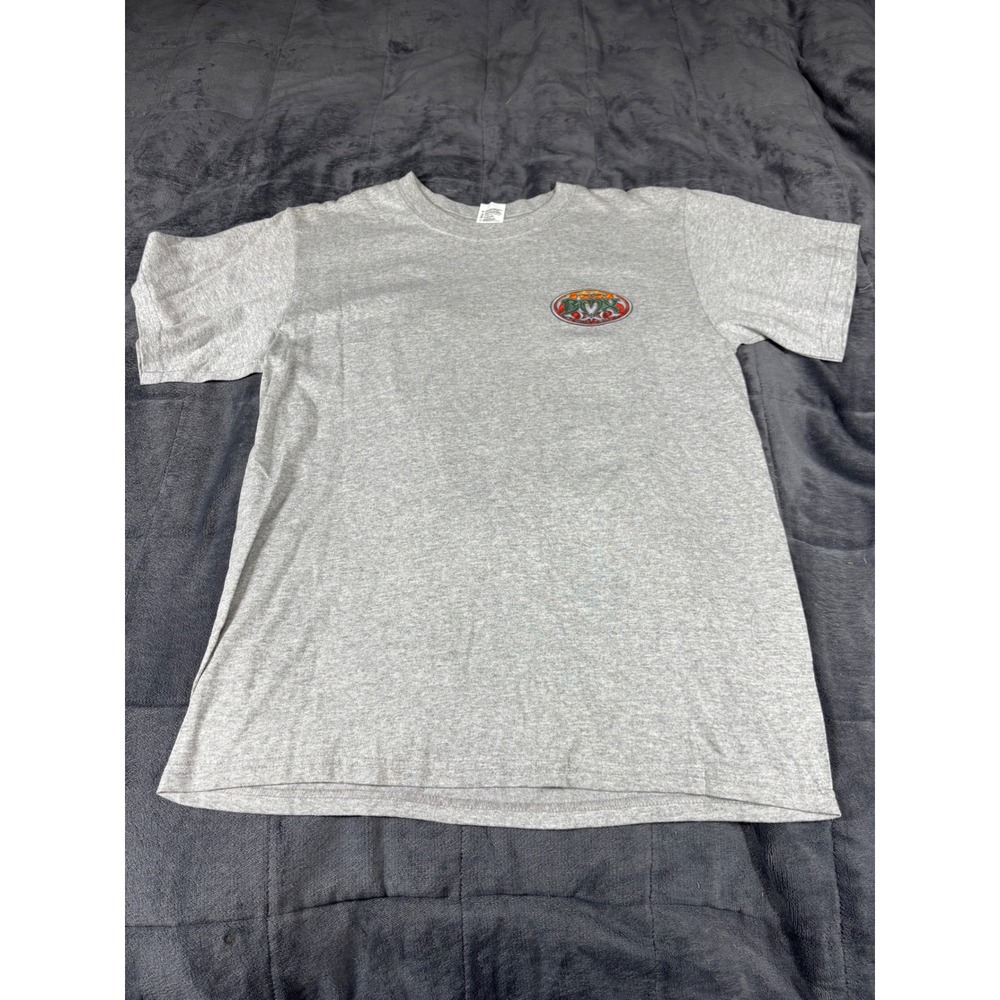 Anvil Mens Graphic Tee Heather Grey Short Sleeve Crew Neck T-Shirt Size M